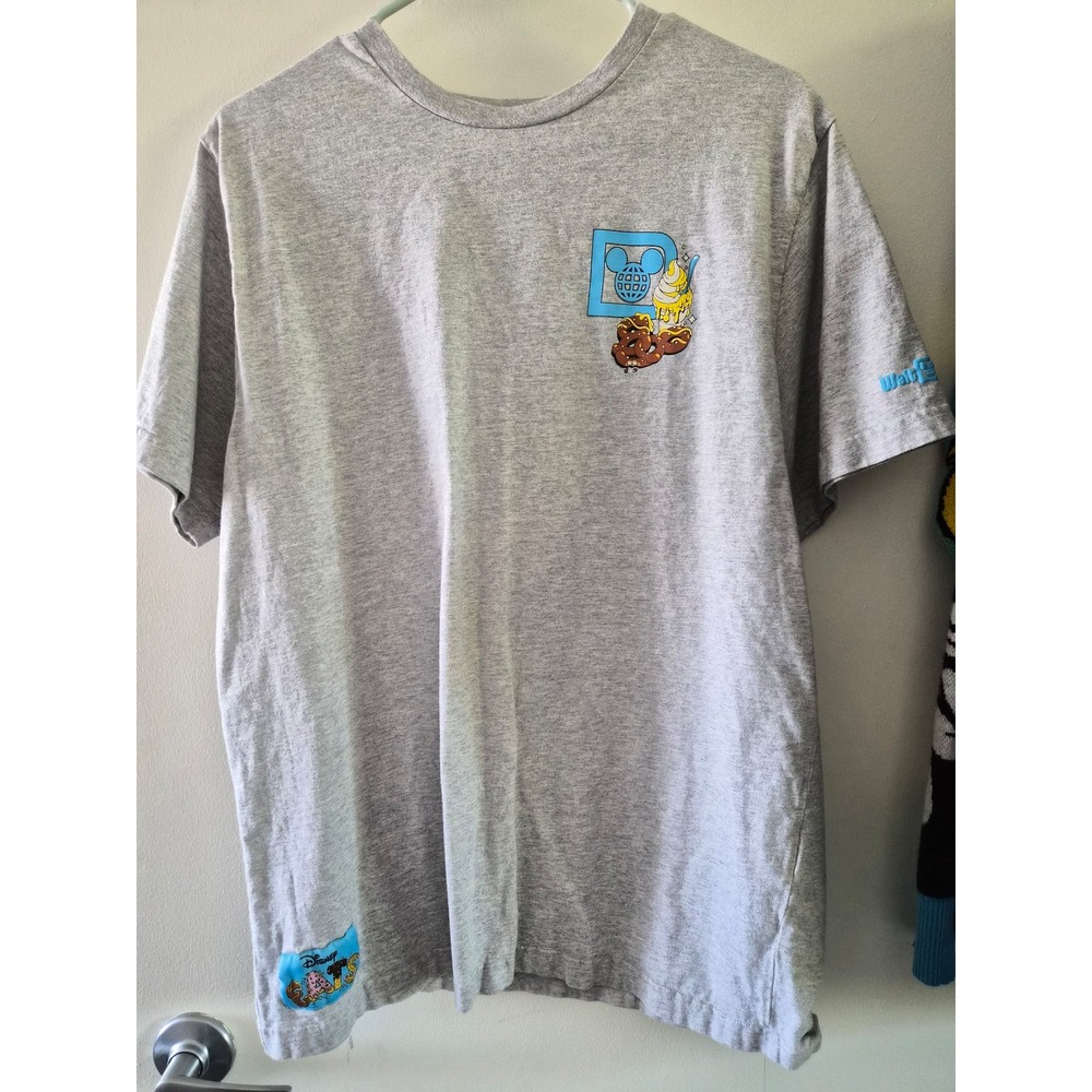 Disney World Parks Eats Gray Snacks Short Sleeve Shirt Adult Large